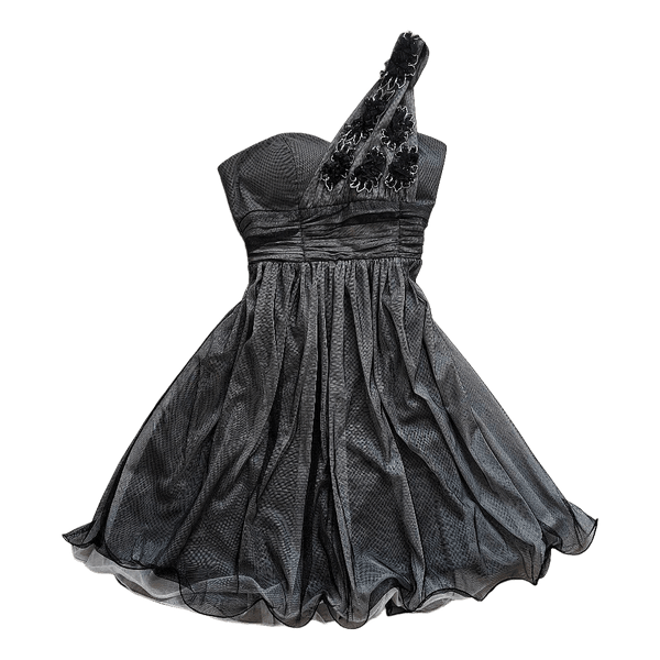 Black one-shoulder cocktail dress