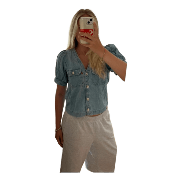 Levi's denimbluse med pufærmer
