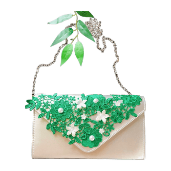 Uniikki hopea kirjekuorilaukku bag