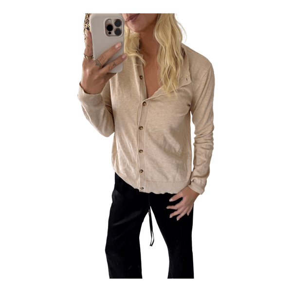 Beige strikket cardigan