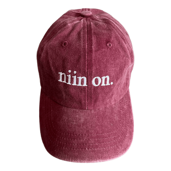 Burgundy baseball cap