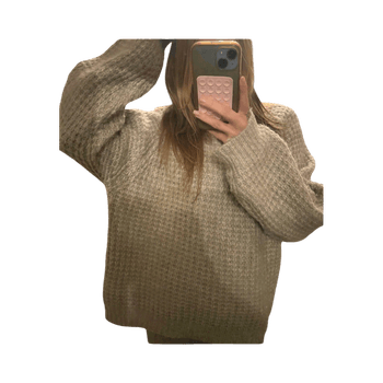Beige oversized knitted sweater