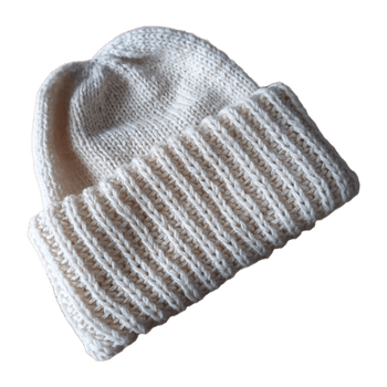 Handmade beanie, cream