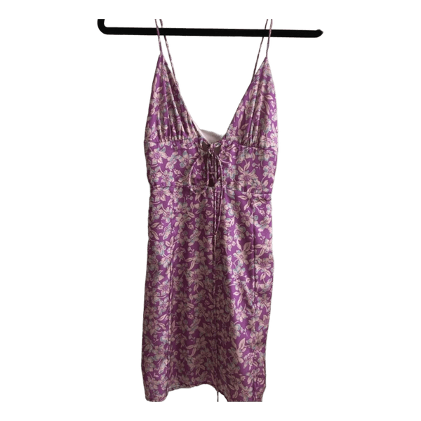 Purple floral mini dress