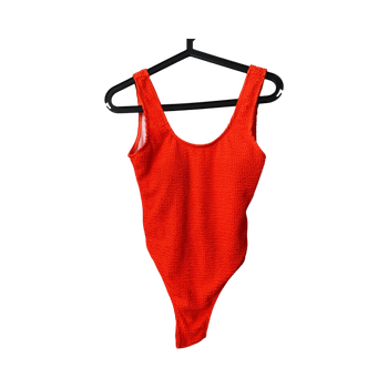 Textured orange one-piece