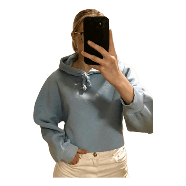 Light blue crop hoodie