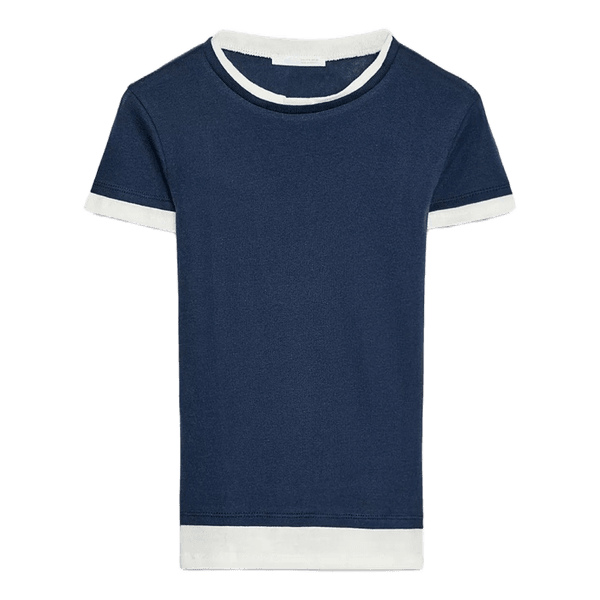 Blå t-shirt med detaljer