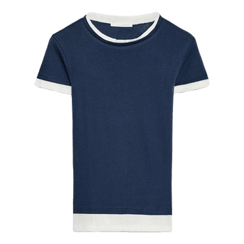 Blå t-shirt med detaljer