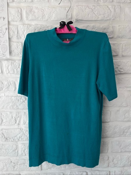 Casual blue short sleeve top