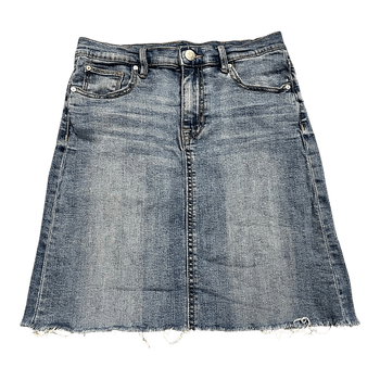Blue denim pencil skirt