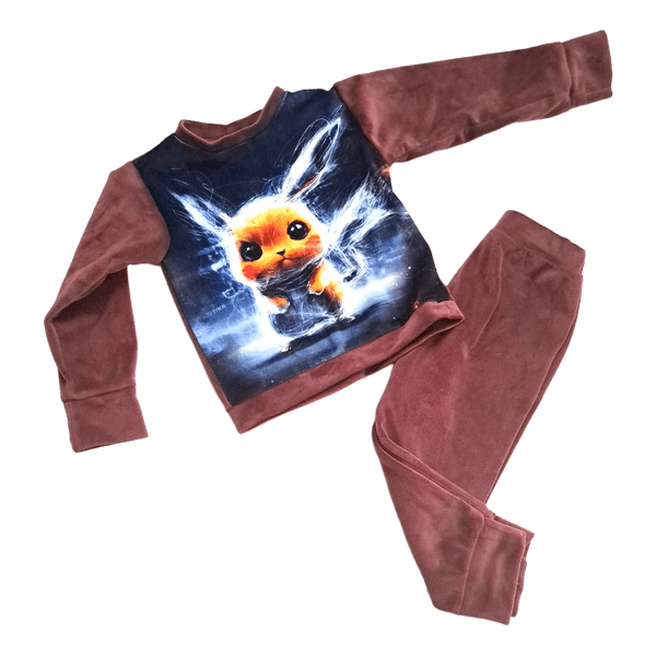 Soft veliūro Pikachu vaikiškas kostiumas