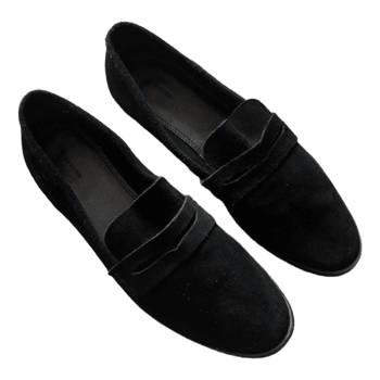 Black suede loafers
