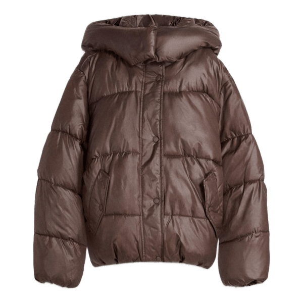 Brun dunjakke fra Bershka