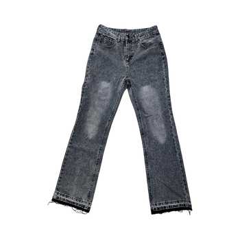 Grey denim flared jeans