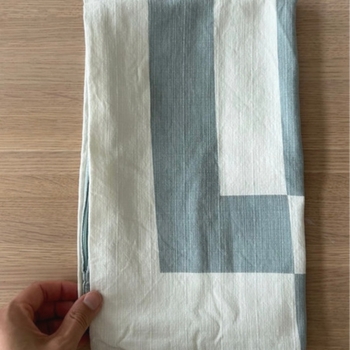 H&M Blue / White Cotton Pillowcase / Size 40 x 60 cm