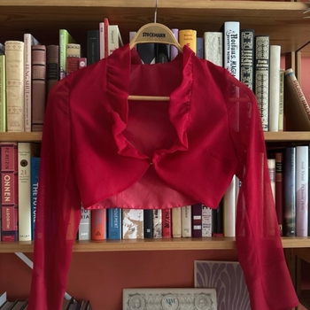 Vintage red ruffle bolero