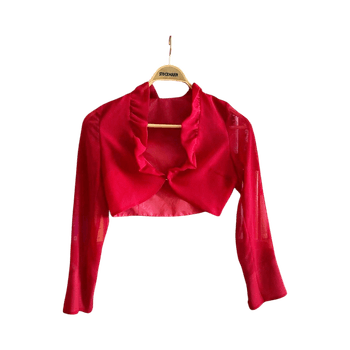 Vintage red ruffle bolero
