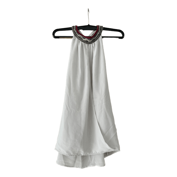 Zara white beaded top