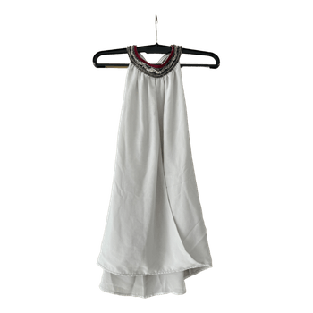 Zara white beaded top