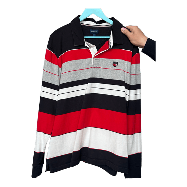 Gant striped long-sleeve polo