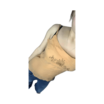 Peach colored spaghetti strap top