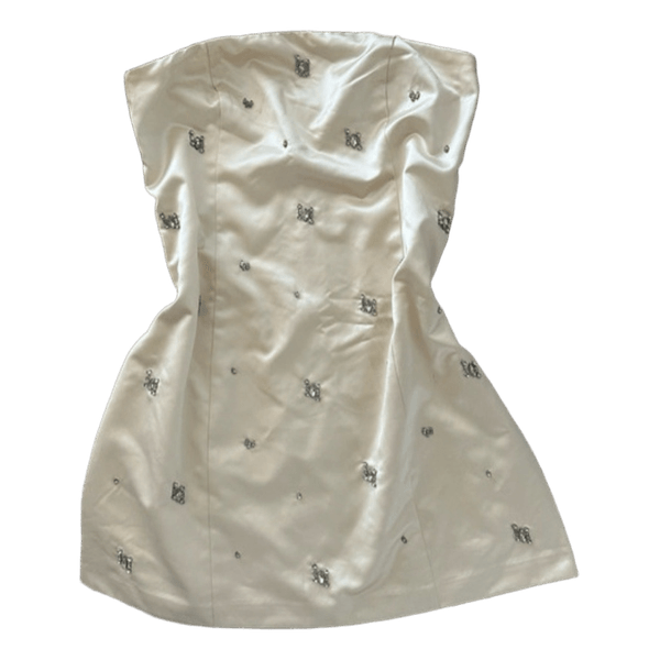 Cream satin mini dress