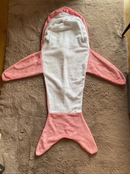 Pink shark fleece blanket