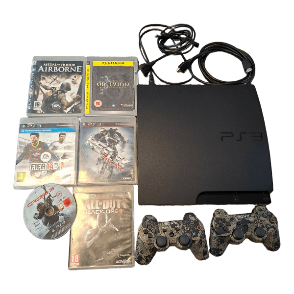 Sony PlayStation 3 Slim 250 GB + 2 pulti + 6 mängu