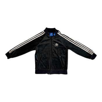 Black velour adidas jacket