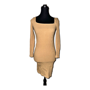 Beige ribbimekko