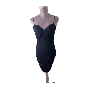 Black ruched bodycon dress