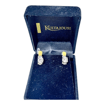 Silver crystal stud earrings