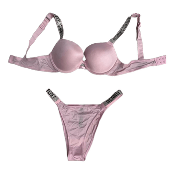 Rožinis apatinio trikotažo komplektas