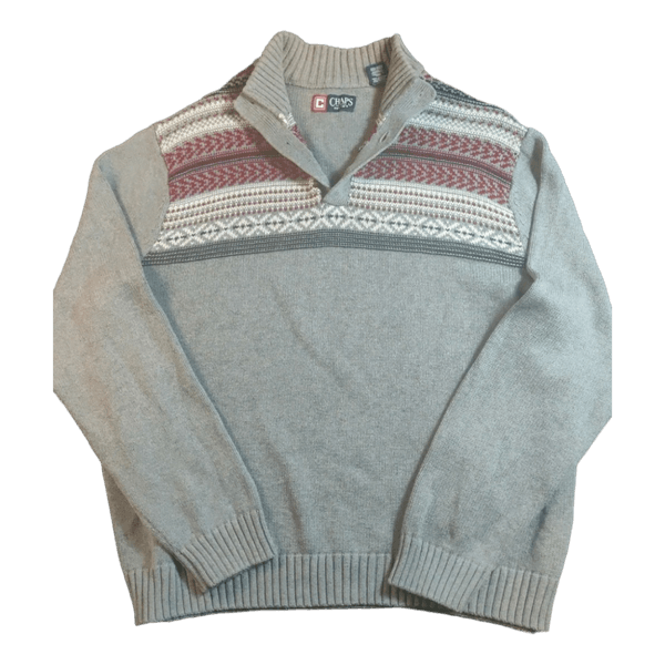 Chaps RL Puuvillainen Kuvioneule - Harmaa - XL