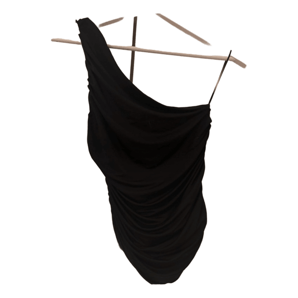 Svart one shoulder-topp
