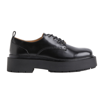Black faux leather shoes