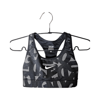 Black patterned sports bra