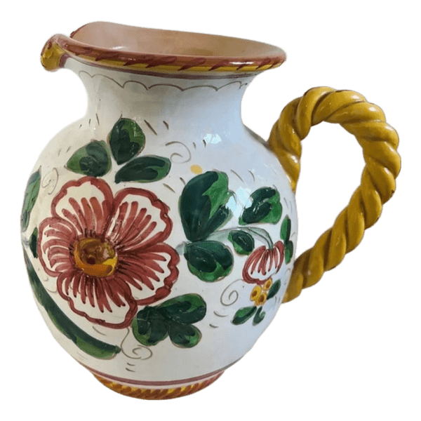 Keramik kande med blomstermotiv