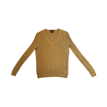Massimo Dutti kullanruskea palmikkoneule koko XS