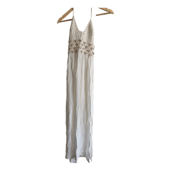 White crochet maxi dress