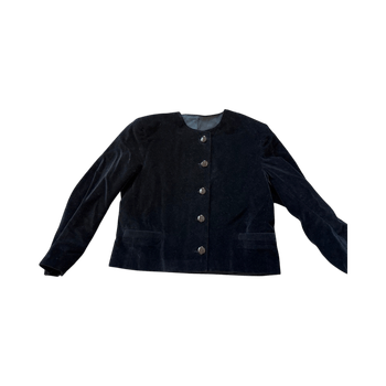 Black velvet button jacket
