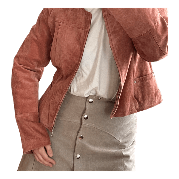 Strawberry pink leather jacket