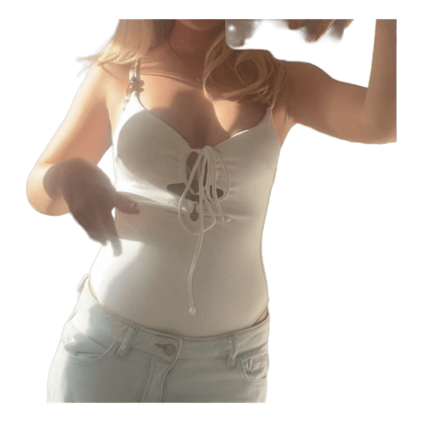 Hvid ZARA body med snøre
