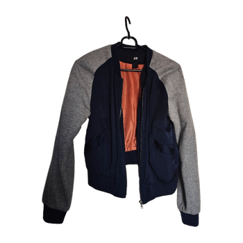 Navy and grey bomber jacket
