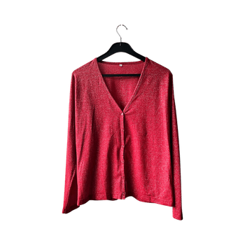 Punainen kimaltava pitkähihainen