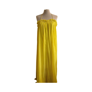 Yellow halter maxi dress
