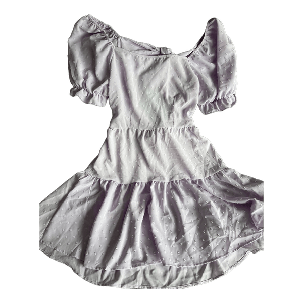 Lilac mini puff sleeve dress