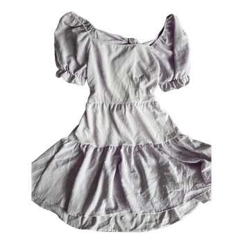 Lilac mini puff sleeve dress