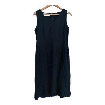 100% linen black sleeveless dress