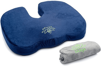 Blue and Gray Office Chair Cushion